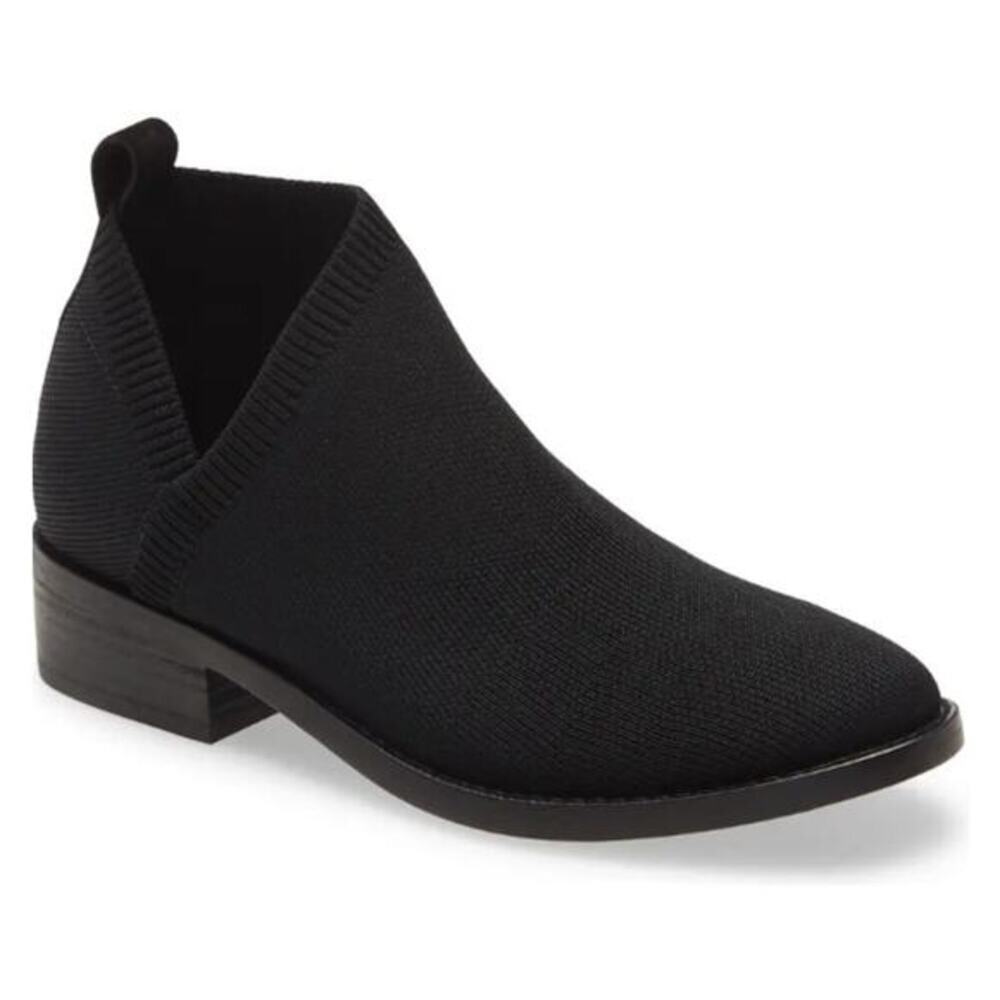 Eileen Fisher Vero Cuoio Davie Knit Stretch Bootie Cutout Ankle Boots